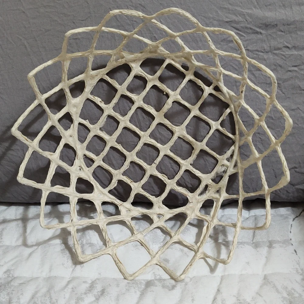 Decorative 10" Wrapped Wire Bowl & Bag o' Stuff, Green, Gold, White - Picture 2 of 3